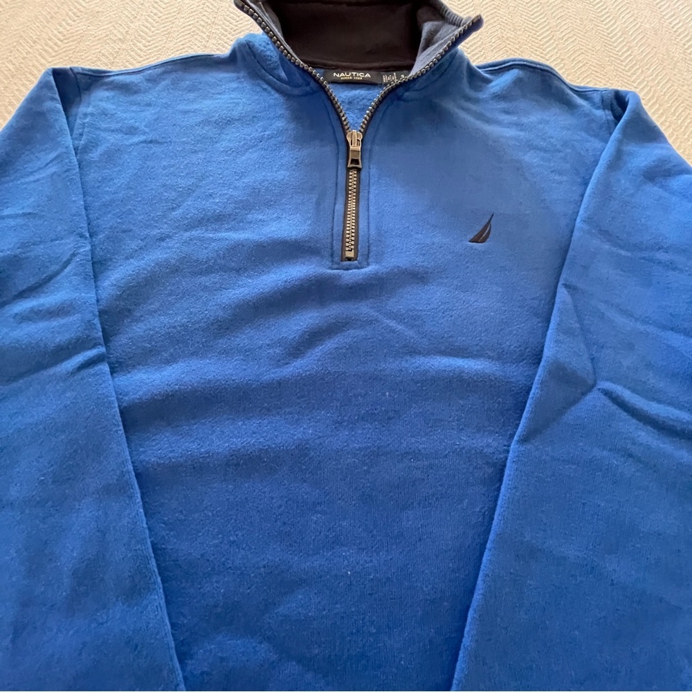 Nautica Super Soft Quarter-Zip Pullover - NEW Royal Blue/Navy Bliss! ⚓️ Small - Picture 4 of 11